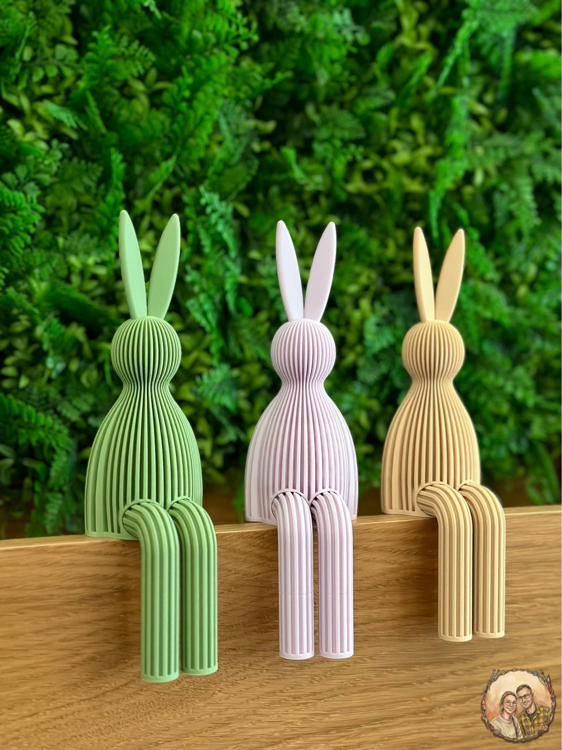 Żółty len królik zając wielkanocny 24cm siedzący na półkę dekoracja do domu