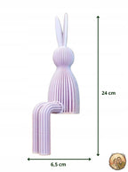 Różowy królik zając wielkanocny 24cm siedzący na półkę dekoracja do domu