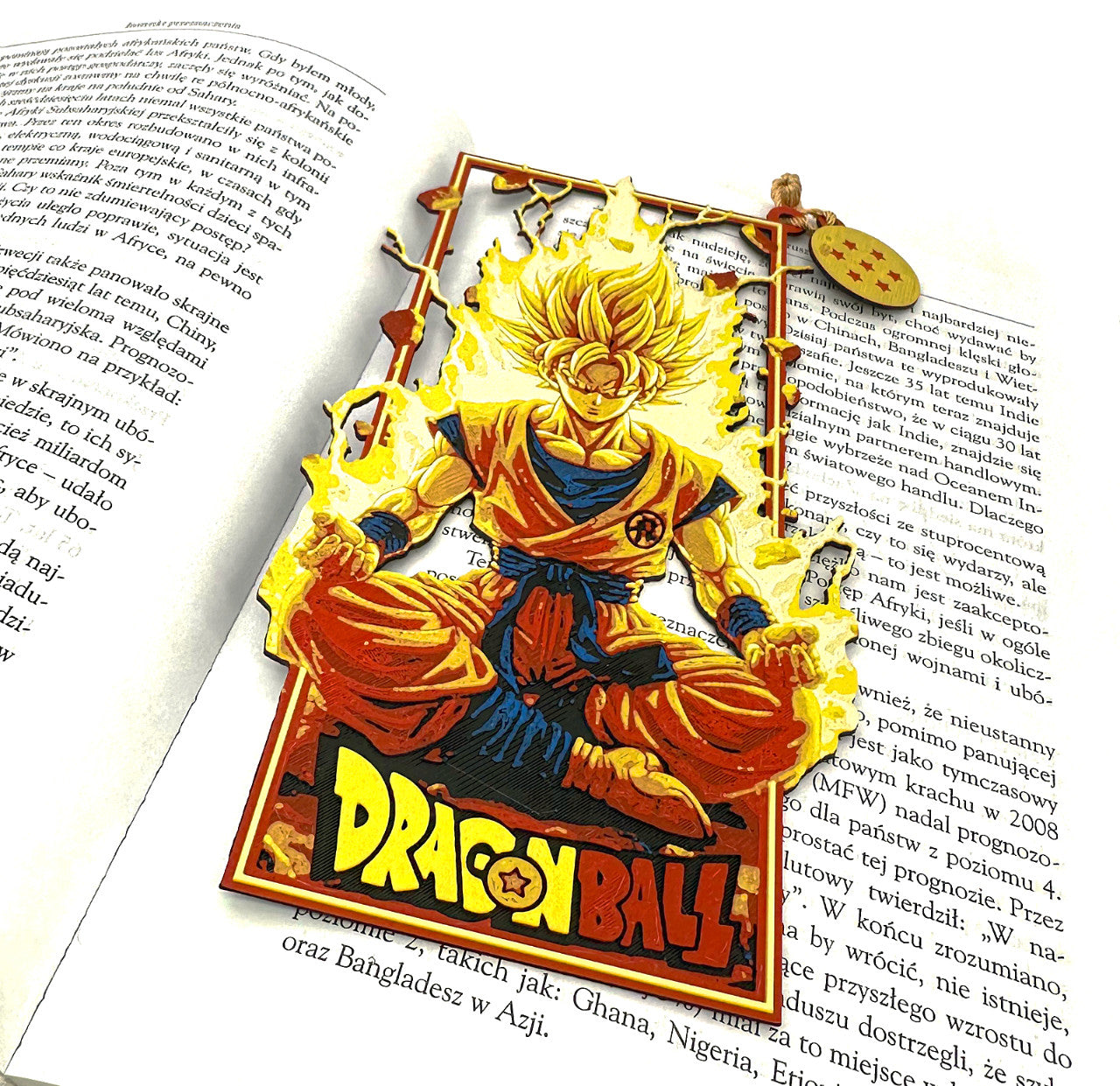 Zakładka Dragon Ball Goku — druk 3D, ujęcie 3