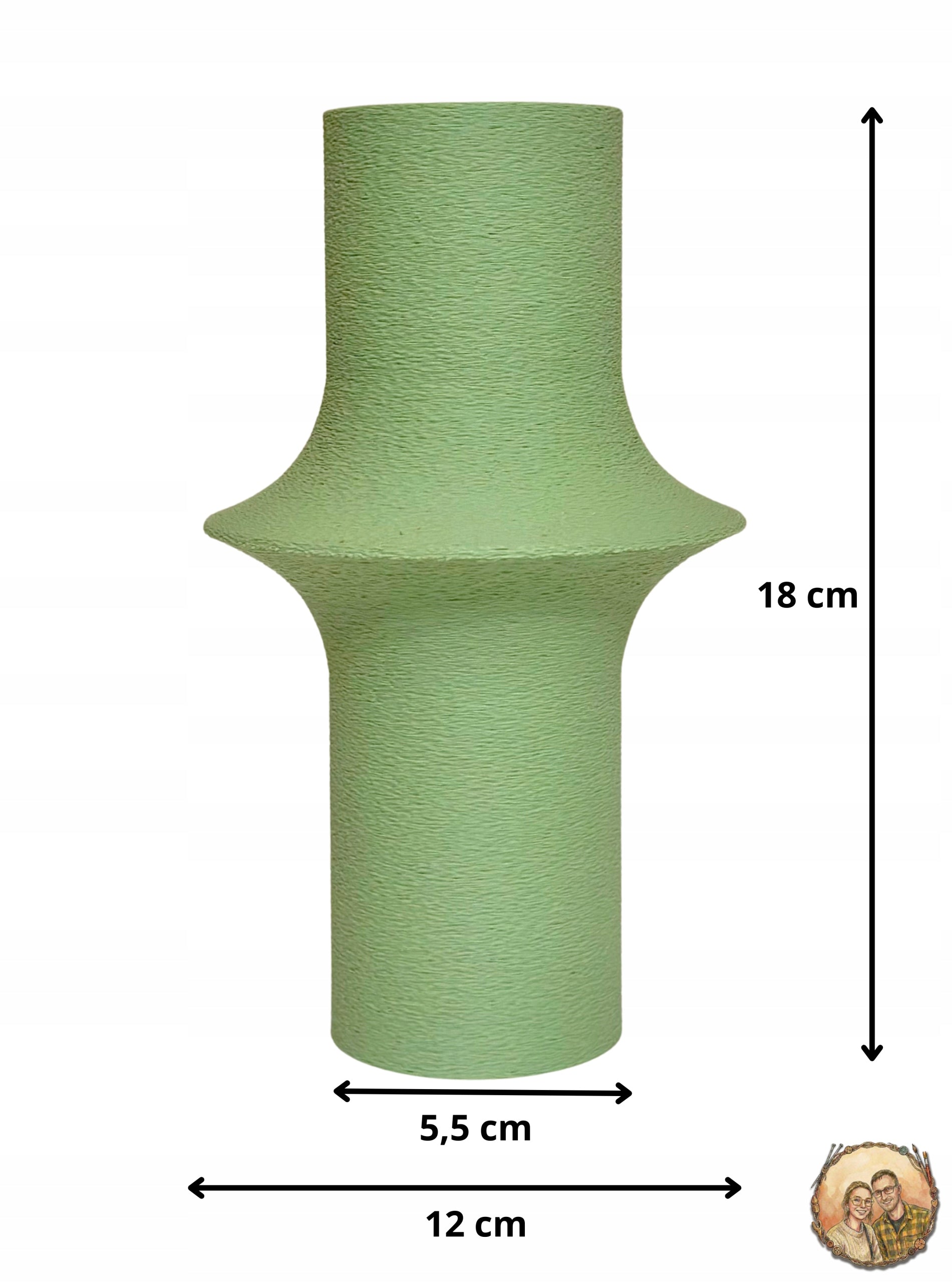 Wazon Nowoczesny Boho Zielony na Suszki Trawy Pampasowe Lego Dekoracyjny