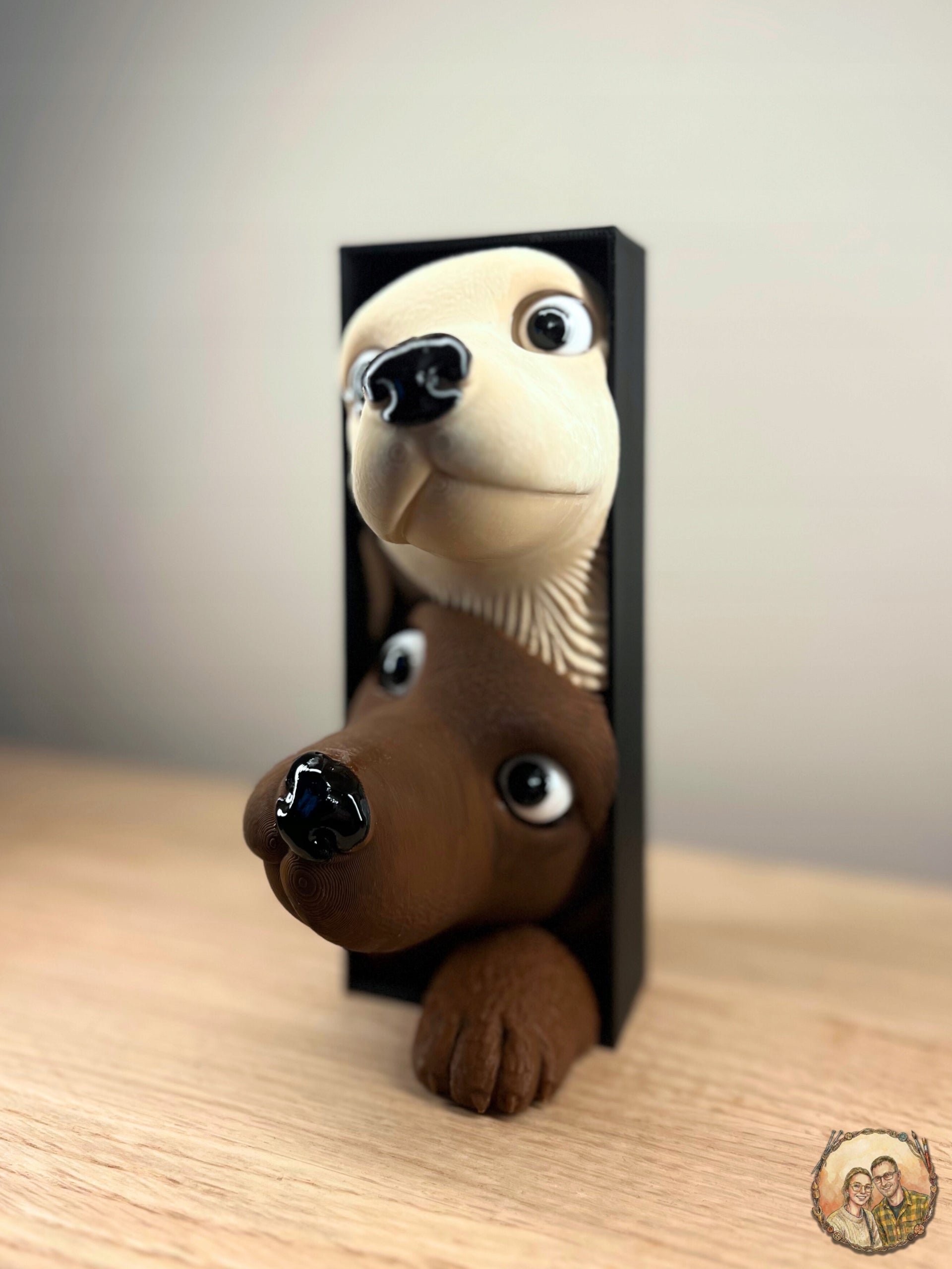 Book Nook Pieski - Urocza Wkładka Między Książki 3D - Ręcznie Malowana