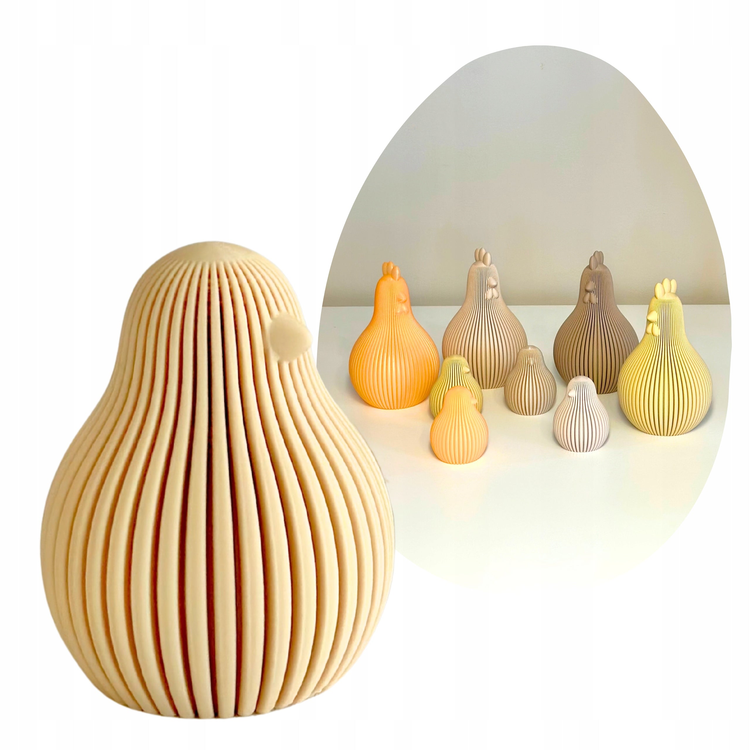 Nowoczesna Ozdoba Kurczak Wielkanocny 6cm Figurka Pisklę na Stół Koszyk