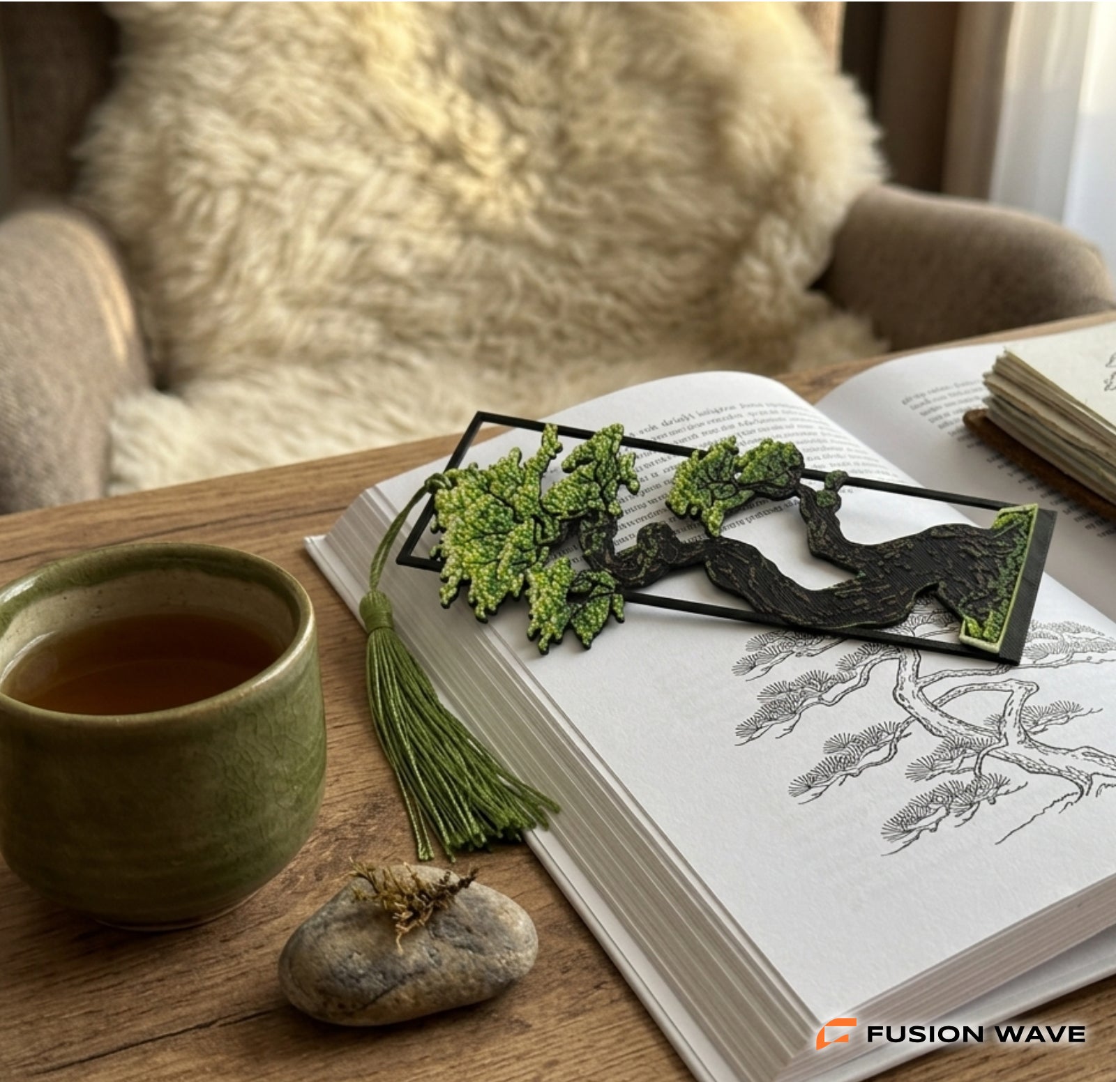 Zakładka do książki — Bonsai (zielone) | Seria Japońska