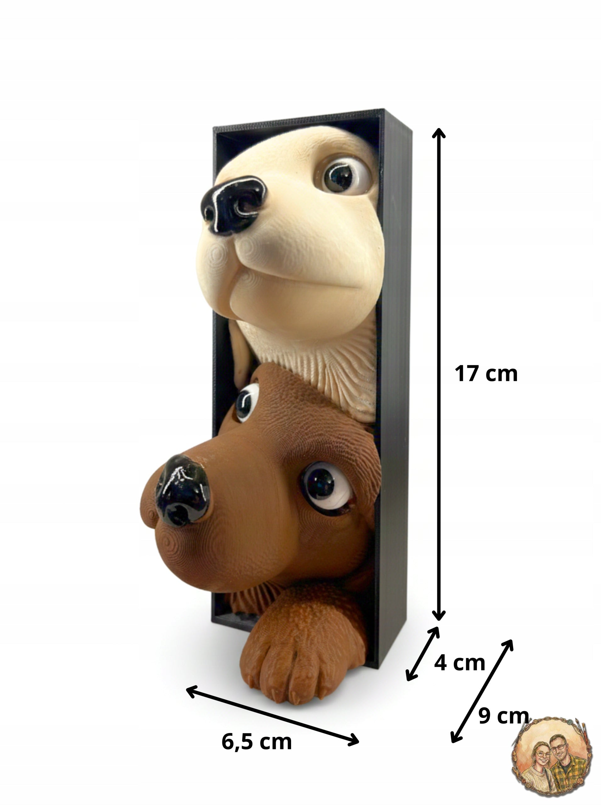 Book Nook Pieski - Urocza Wkładka Między Książki 3D - Ręcznie Malowana