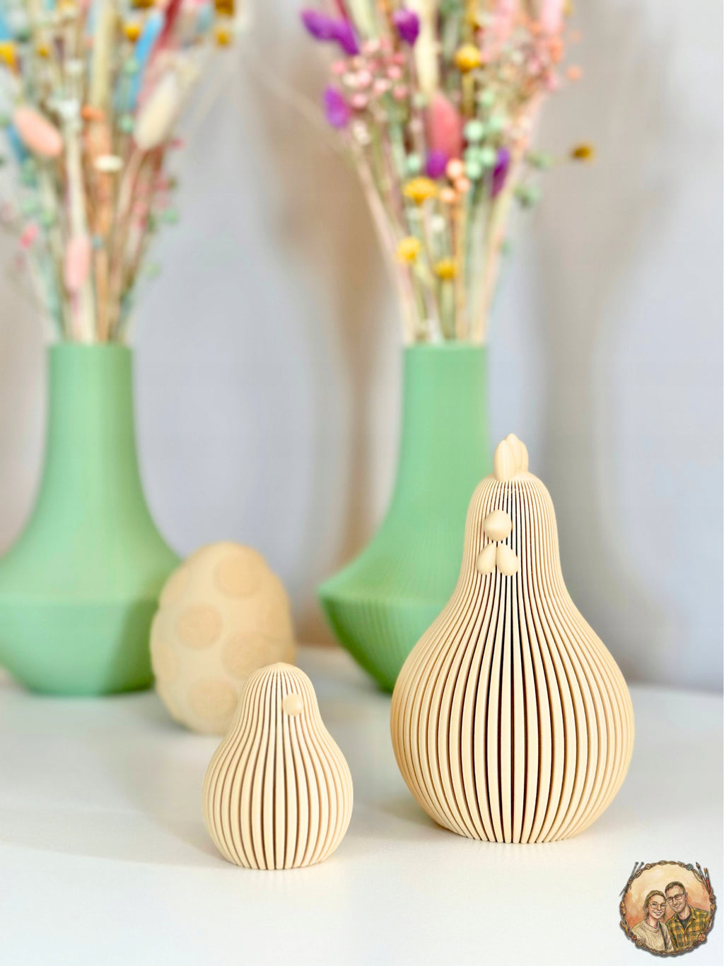 Moderne Osterdekoration Huhn 6cm Figur Küken für Tisch Korb
