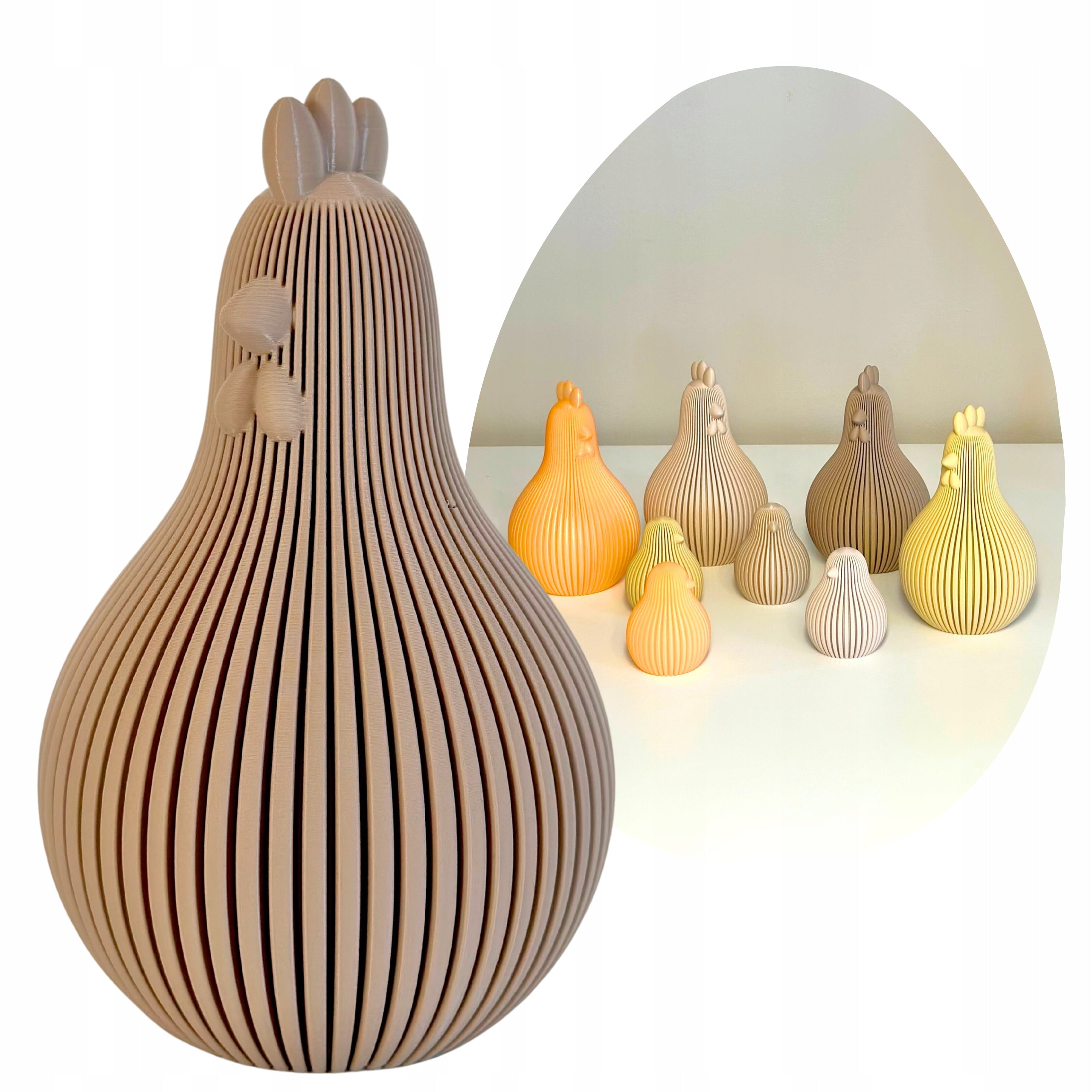 Kura Wielkanocna 13cm Duża Figurka Nowoczesna Ozdoba Prezent na Święta