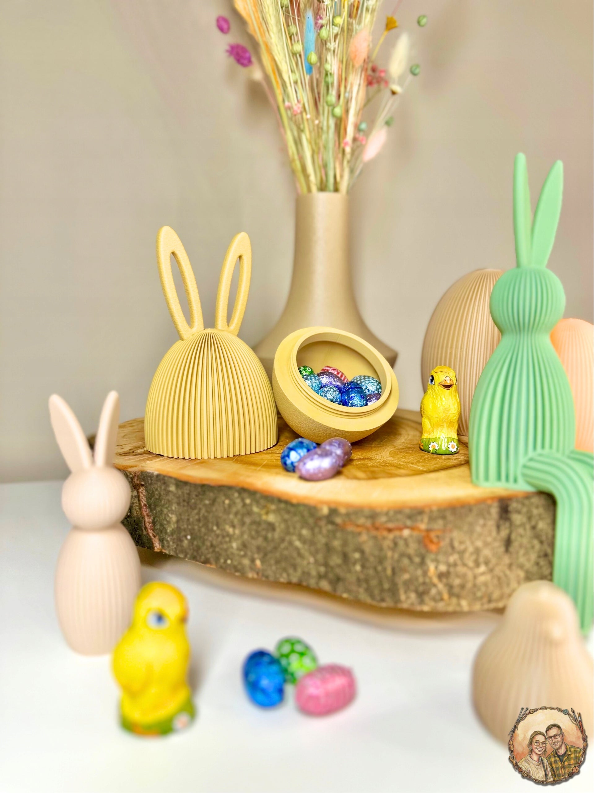 Nowoczesna Ozdoba Kurczak Wielkanocny 6cm Figurka Pisklę na Stół Koszyk