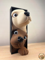 Book Nook Hunde - Charmantes 3D-Bücherregaleinlage - Handbemalt