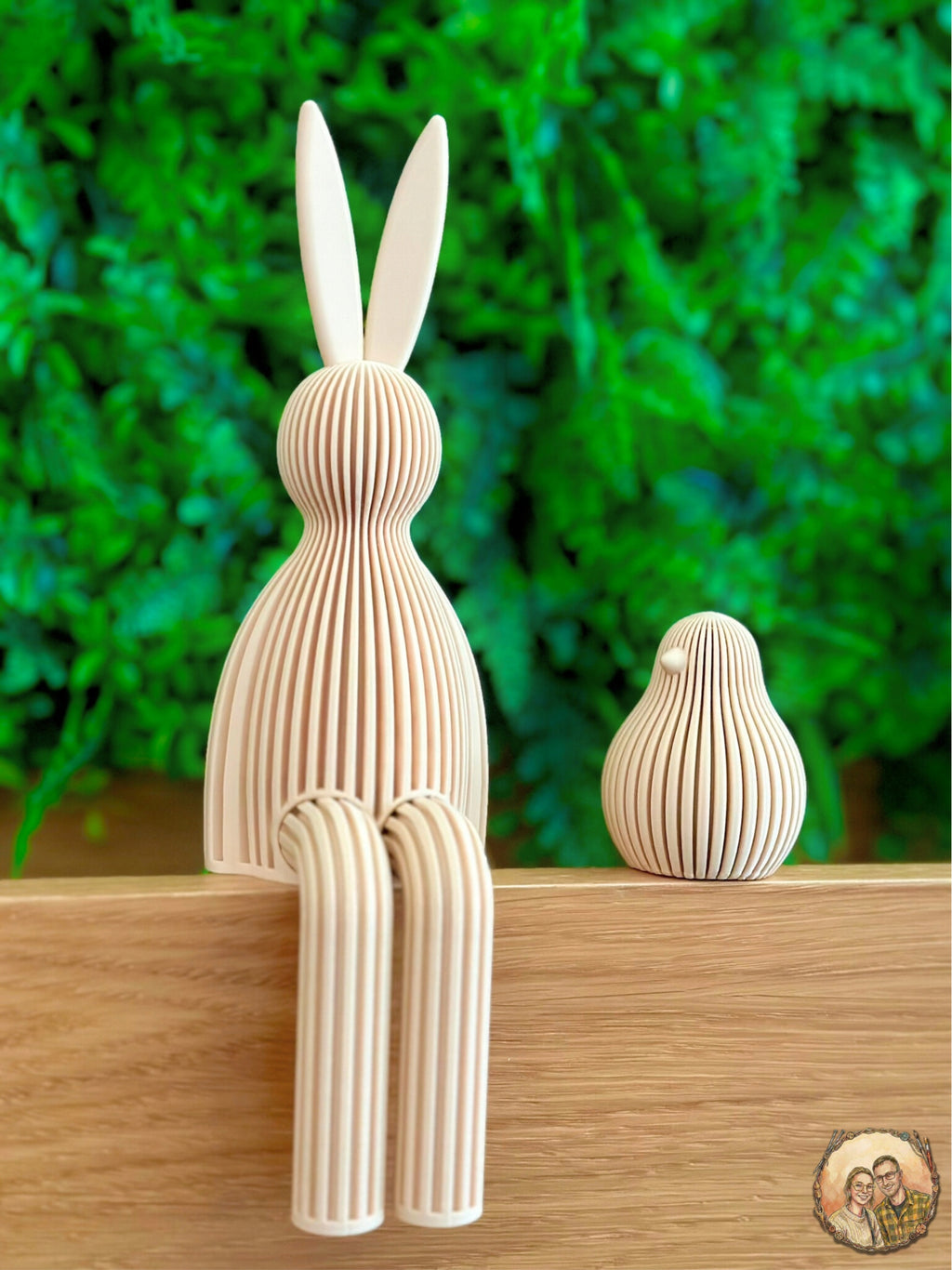 Żółty len królik zając wielkanocny 24cm siedzący na półkę dekoracja do domu