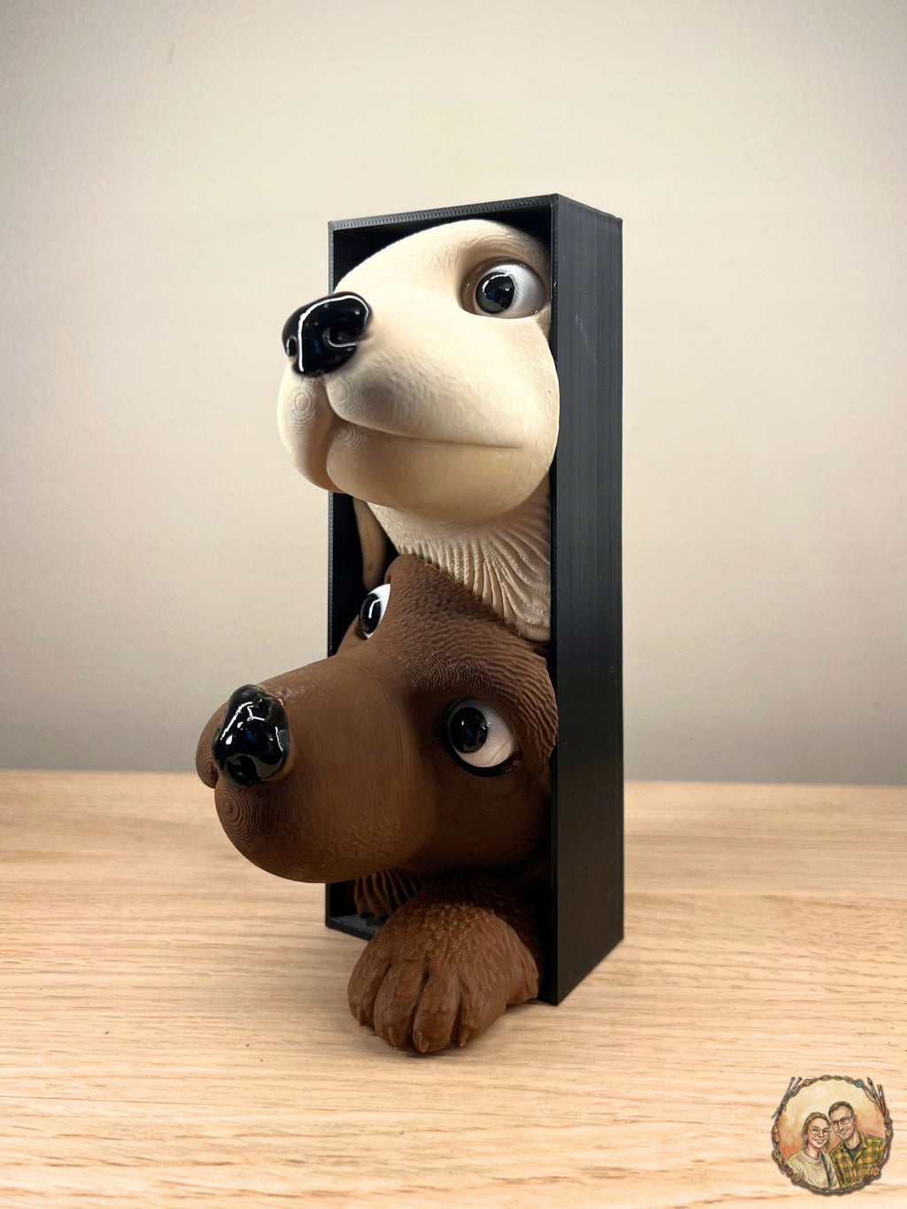 Book Nook Hunde - Charmantes 3D-Bücherregaleinlage - Handbemalt