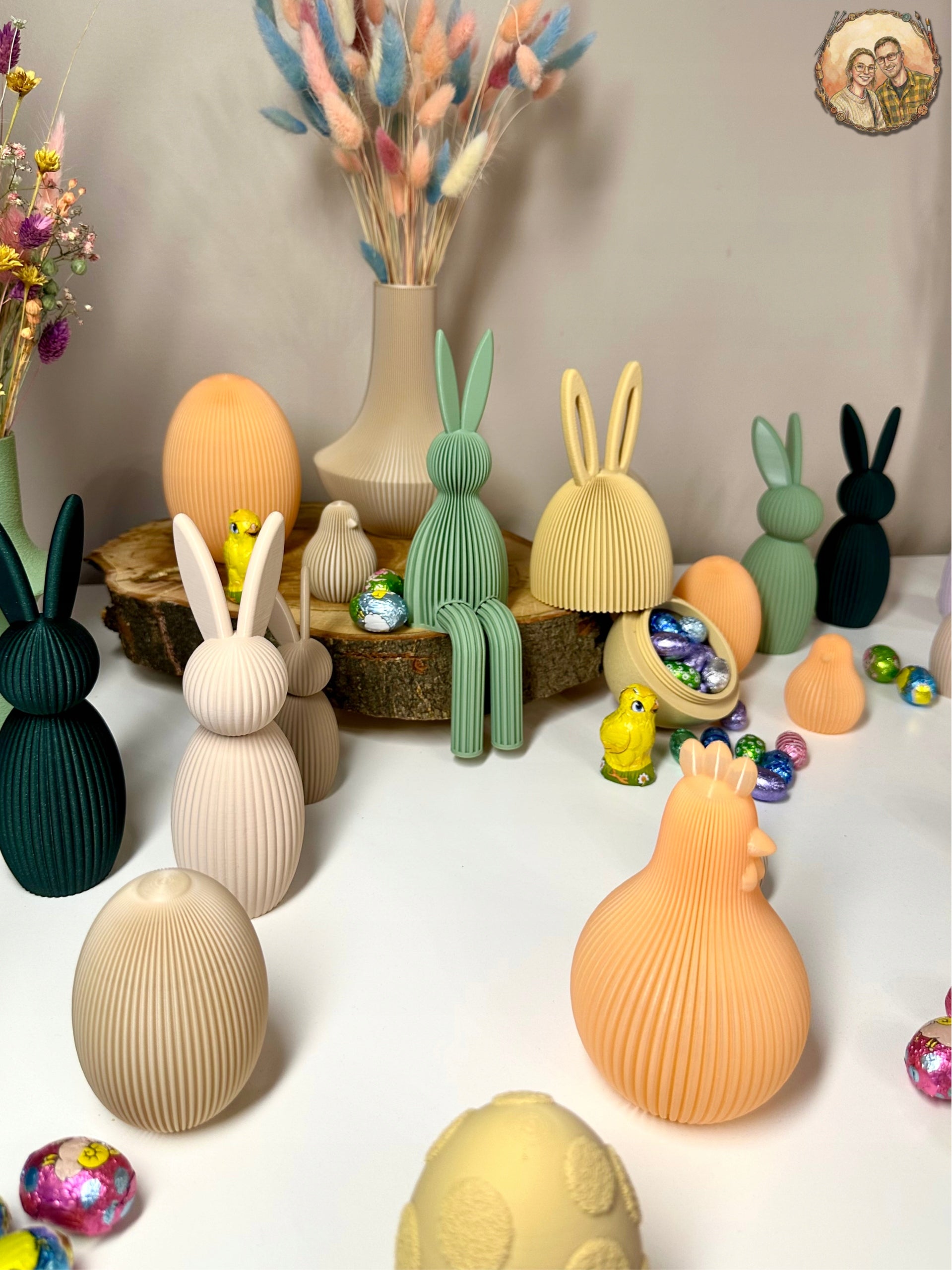 Ozdoba Wielkanocna - Królik Zając 12 cm Nowoczesna dekoracja - Kolekcja EOS