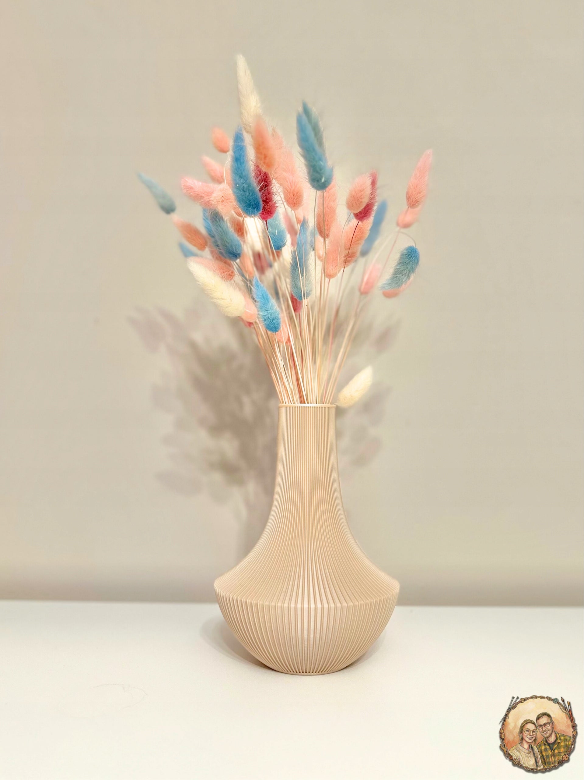 Minimalistyczny Wazon Prążkowany Matowy na Suszki Lego Nowoczesna Dekoracja