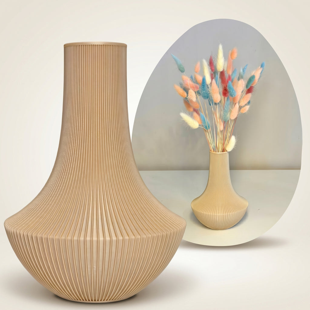 Minimalistische gerippte matte Vase für getrocknete Blumen Lego Moderne Dekoration