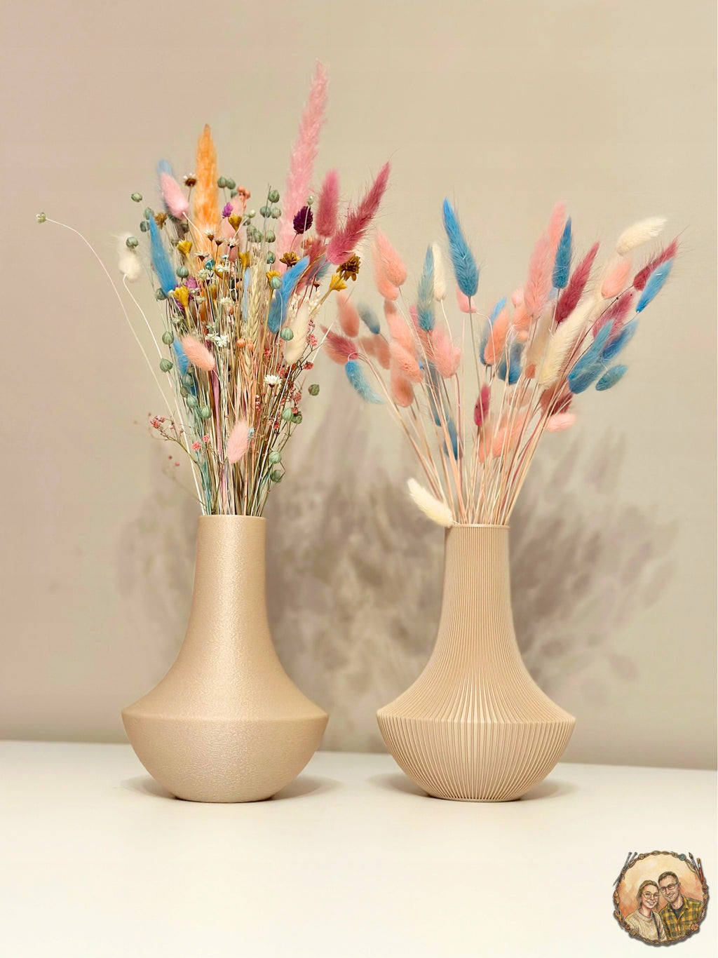Minimalistische gerippte matte Vase für getrocknete Blumen Lego Moderne Dekoration