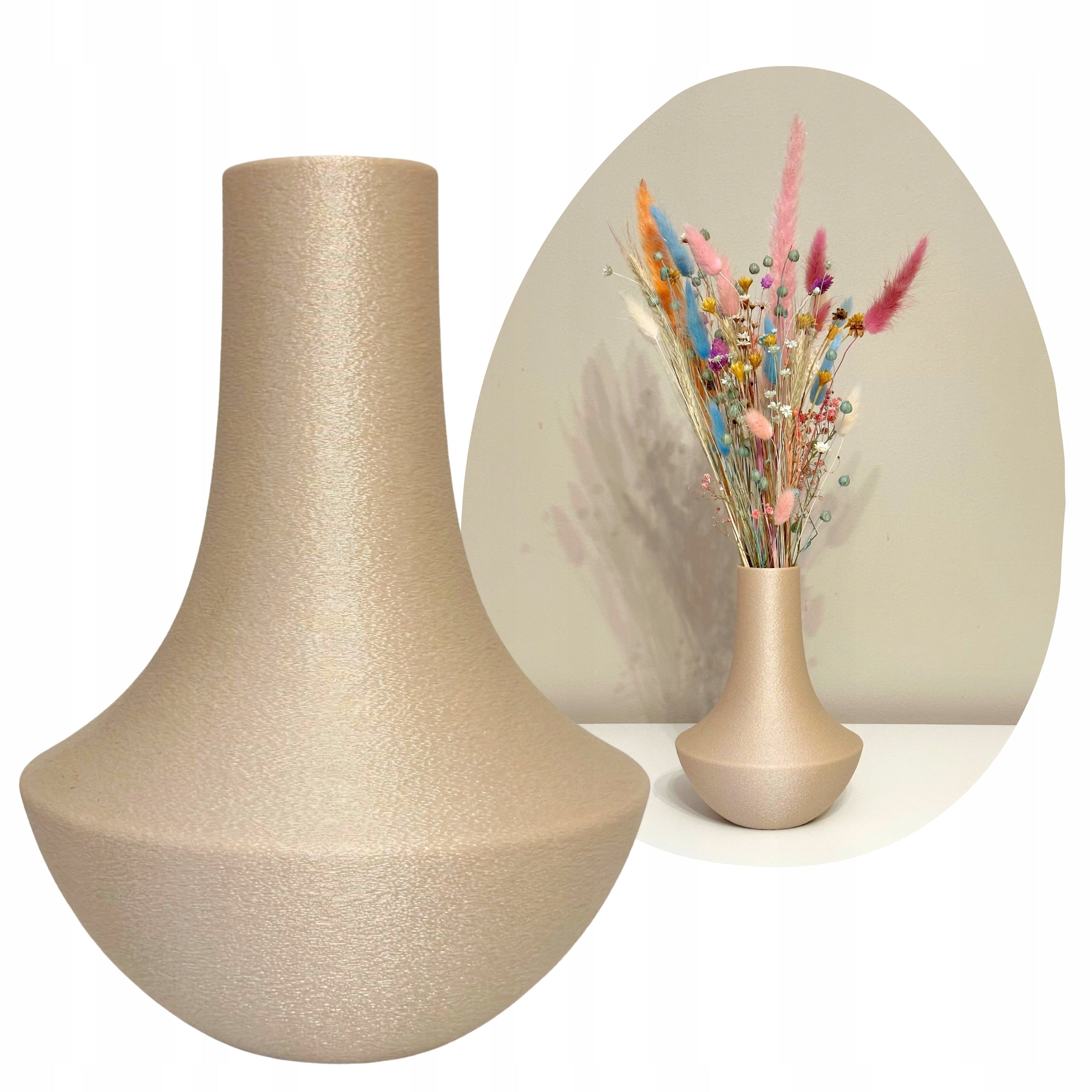 Minimalistyczny Wazon z Fakturą Matowy na Suszki Lego Nowoczesna Dekoracja