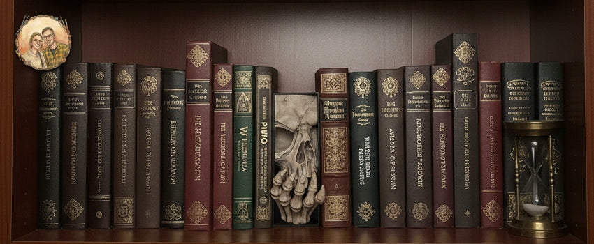 Book Nook Czaszka Ręcznie Malowany Wkładka między książki 3D Prezent