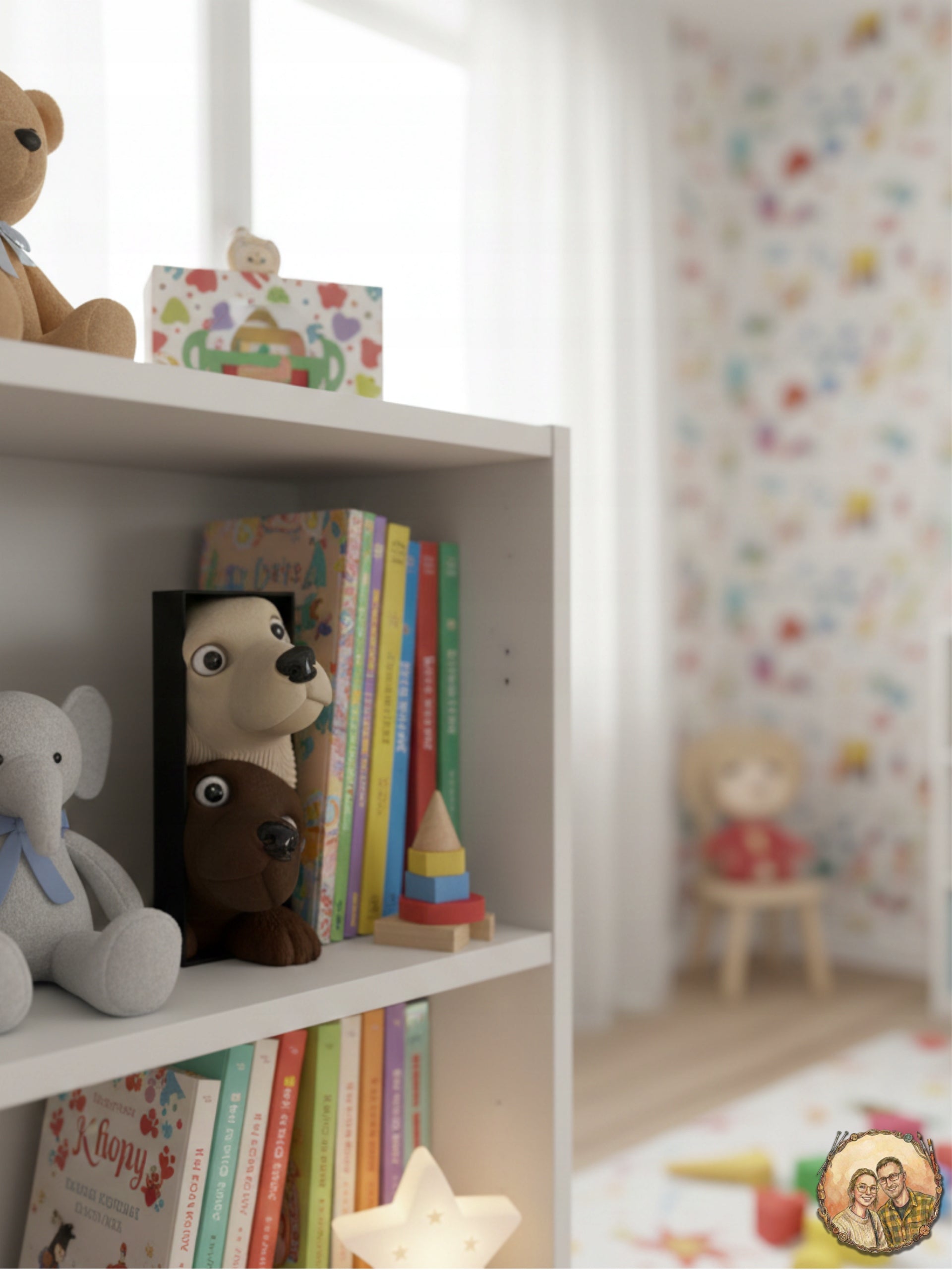 Book Nook Hunde - Charmantes 3D-Bücherregaleinlage - Handbemalt
