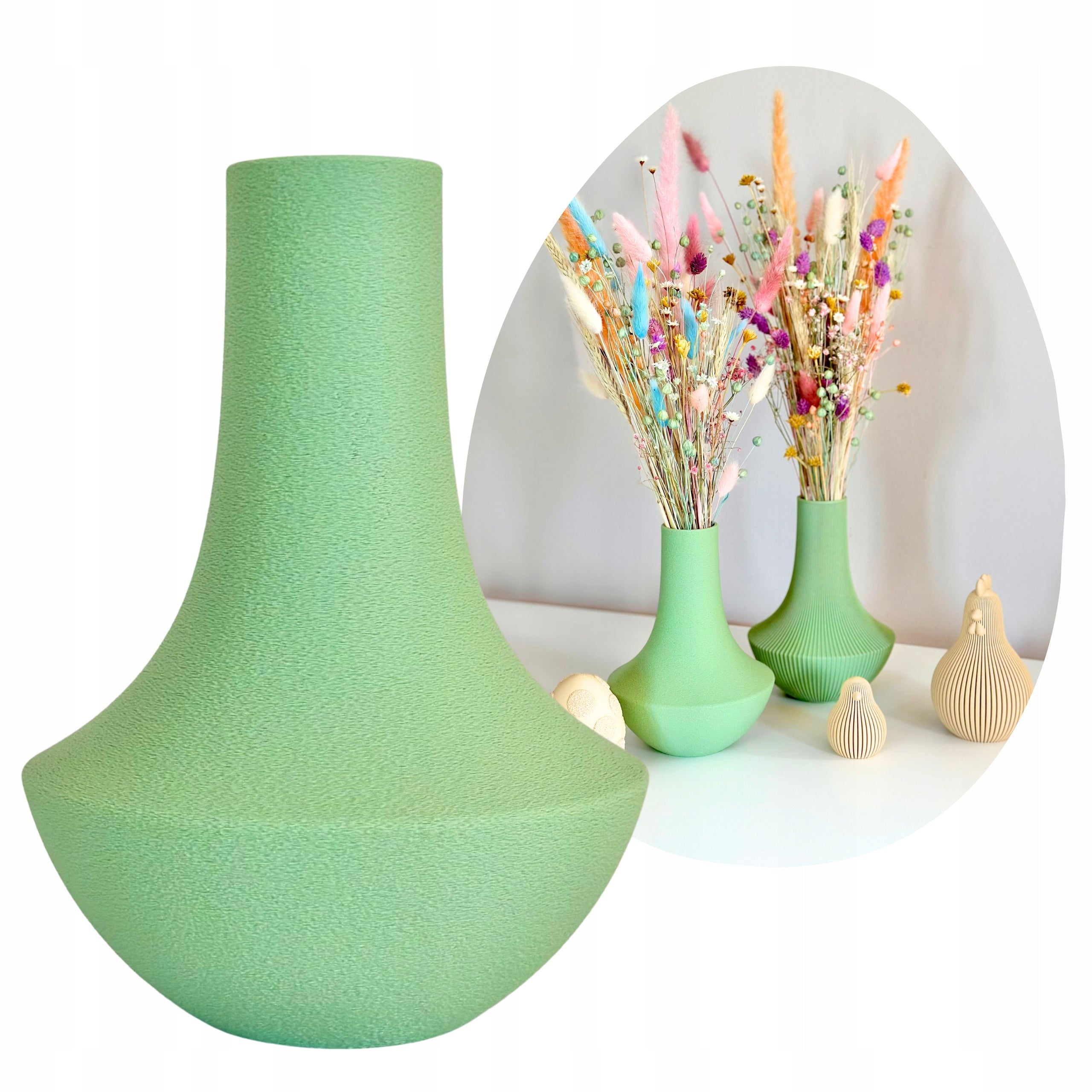 Minimalistyczny Wazon z Fakturą Matowy na Suszki Lego Nowoczesna Dekoracja