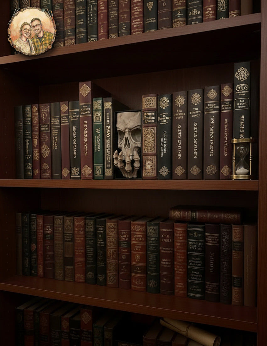 Book Nook Totenkopf Handbemalt 3D-Büchereinsatz Geschenk