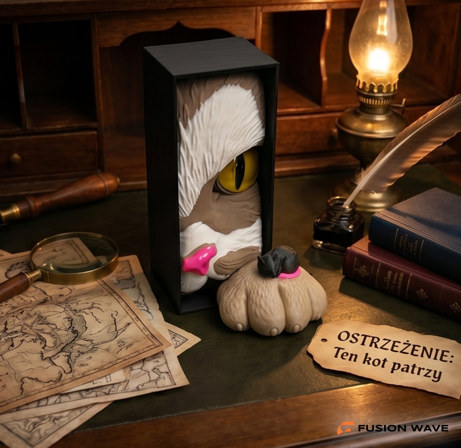 Book Nook Kot z Myszką