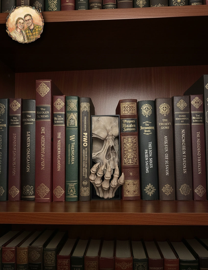Book Nook Czaszka Ręcznie Malowany Wkładka między książki 3D Prezent