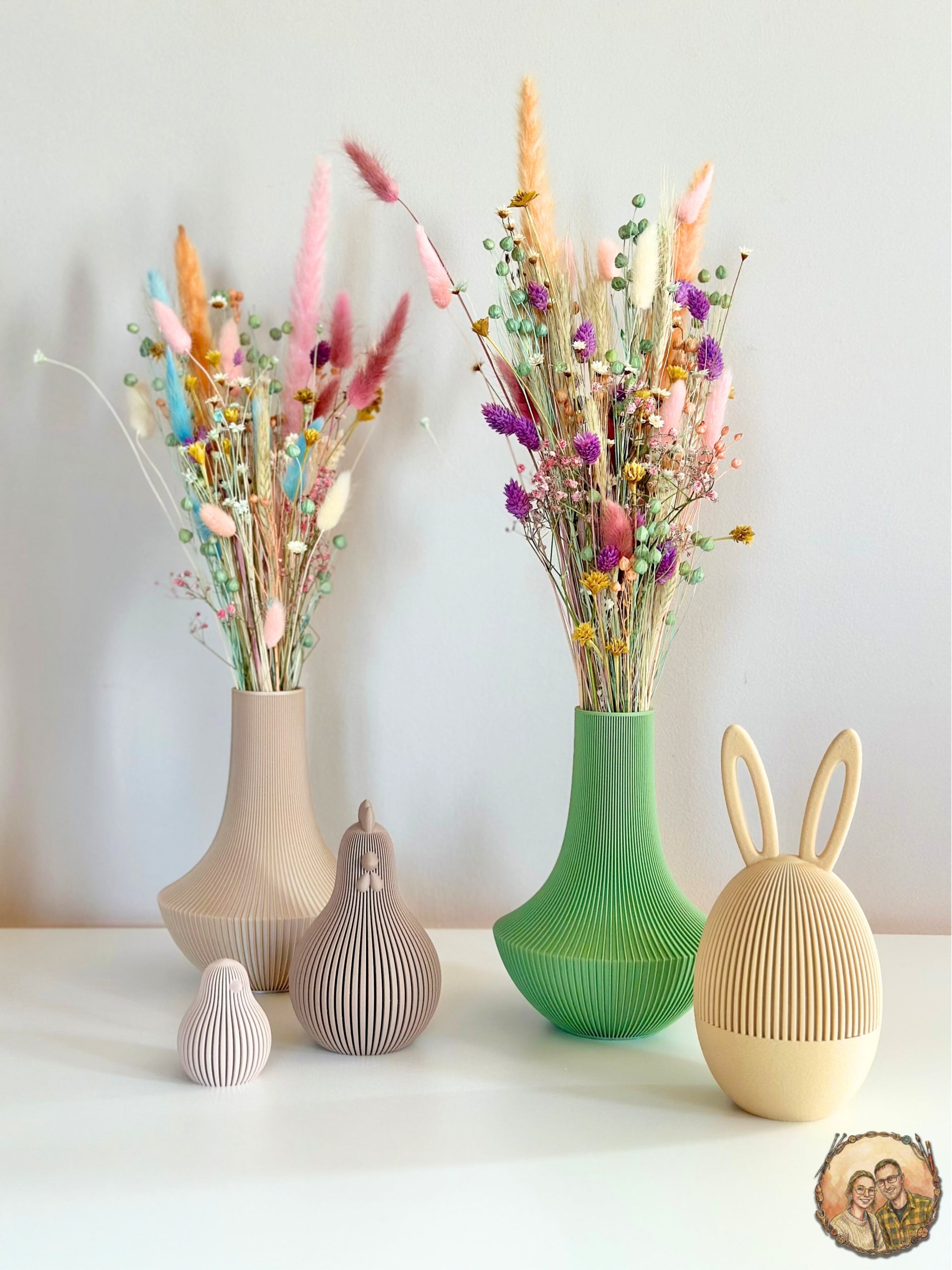 Minimalistyczny Wazon z Fakturą Matowy na Suszki Lego Nowoczesna Dekoracja