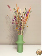 Vase modern Boho grün für Trockenblumen Pampasgras Deko