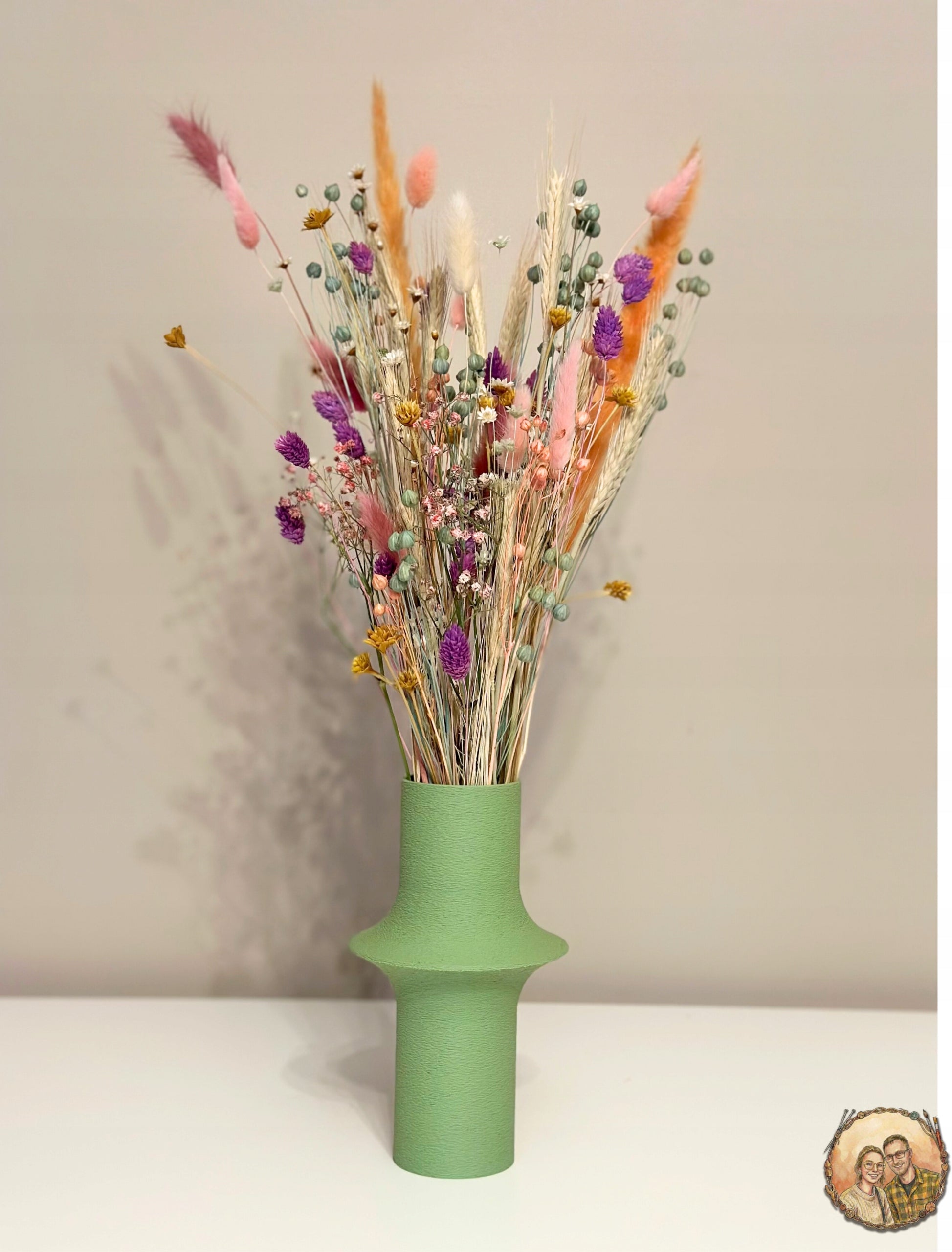 Wazon Nowoczesny Boho Zielony na Suszki Trawy Pampasowe Lego Dekoracyjny