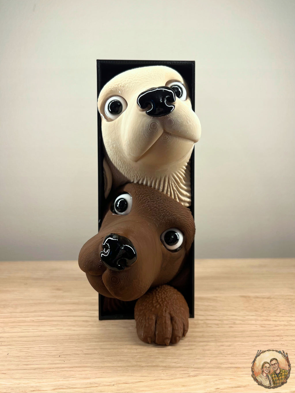Book Nook Hunde - Charmantes 3D-Bücherregaleinlage - Handbemalt