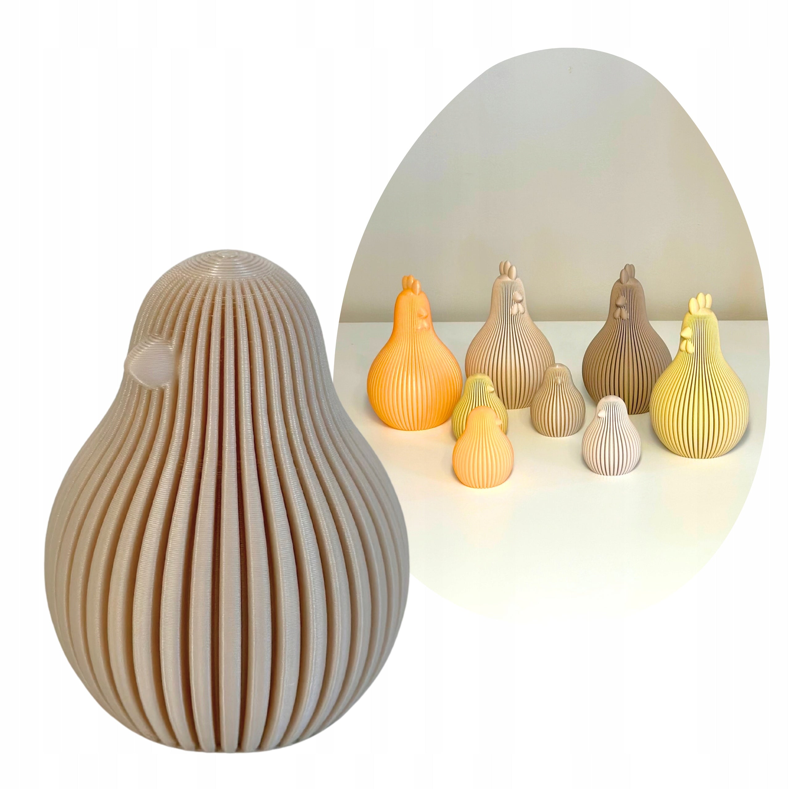 Nowoczesna Ozdoba Kurczak Wielkanocny 6cm Figurka Pisklę na Stół Koszyk