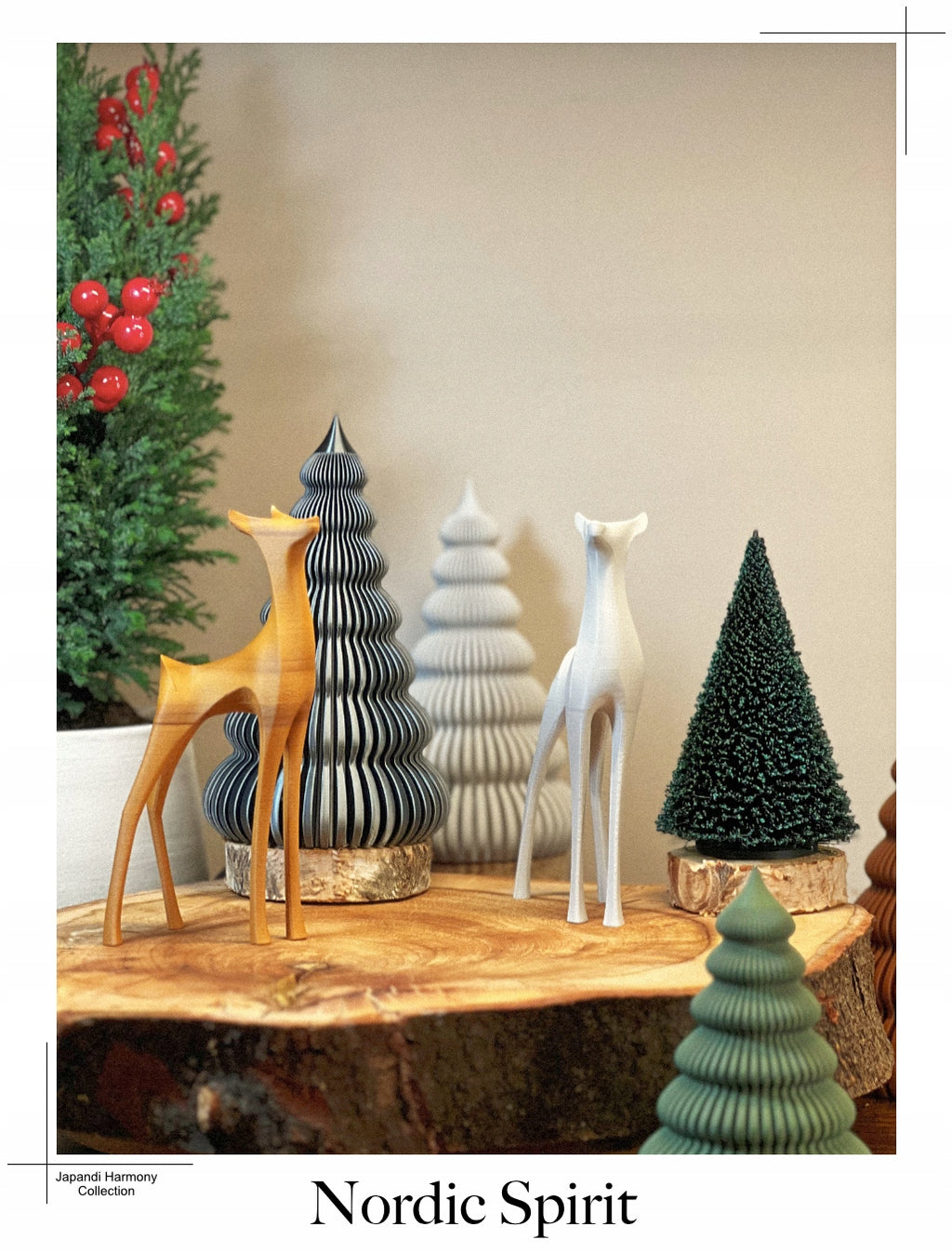 SET Figuren HIRSCH und HIRSCHKUH Weihnachtsdeko Skandinavisch JAPANDI
