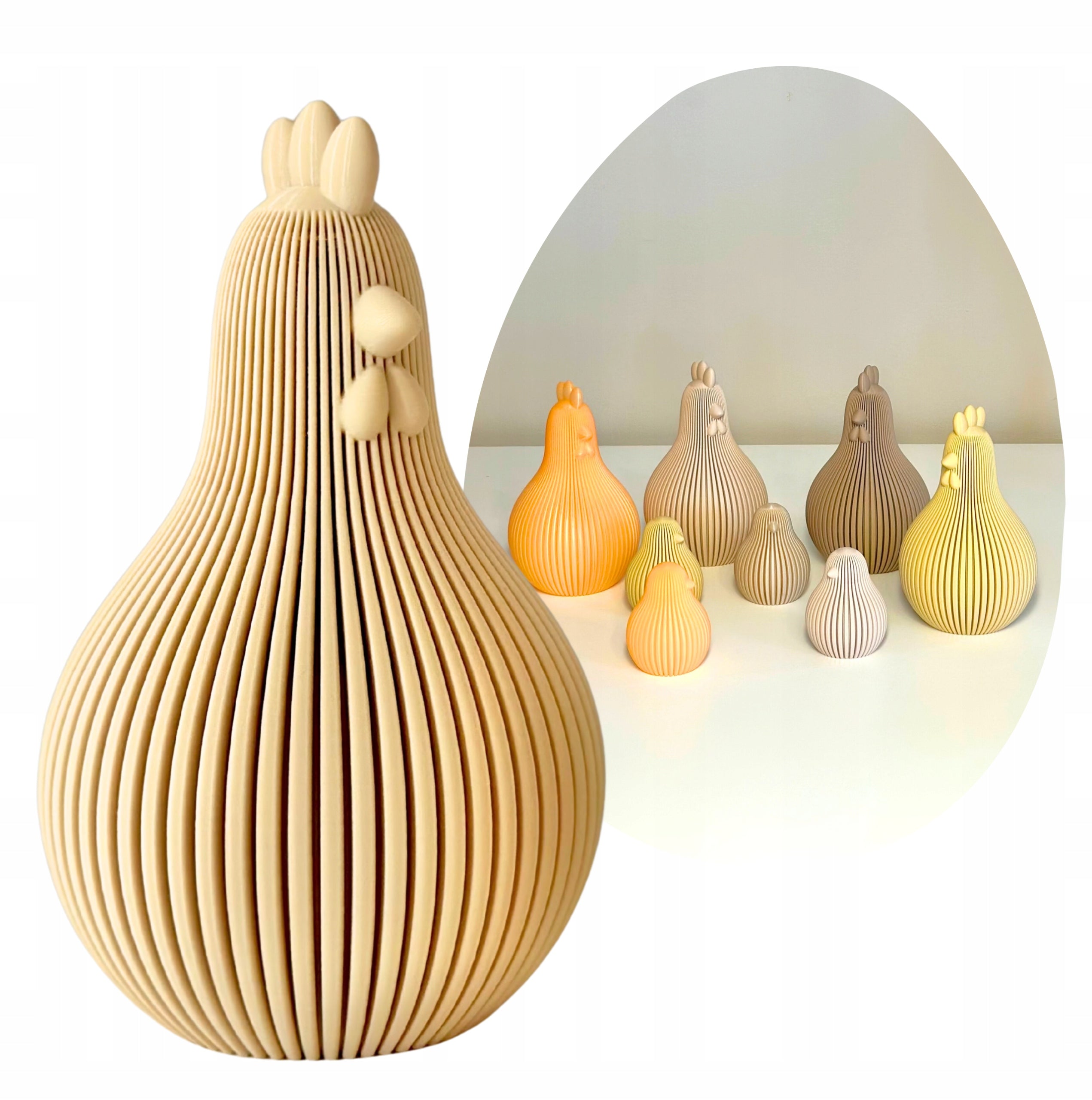 Kura Wielkanocna 13cm Duża Figurka Nowoczesna Ozdoba Prezent na Święta